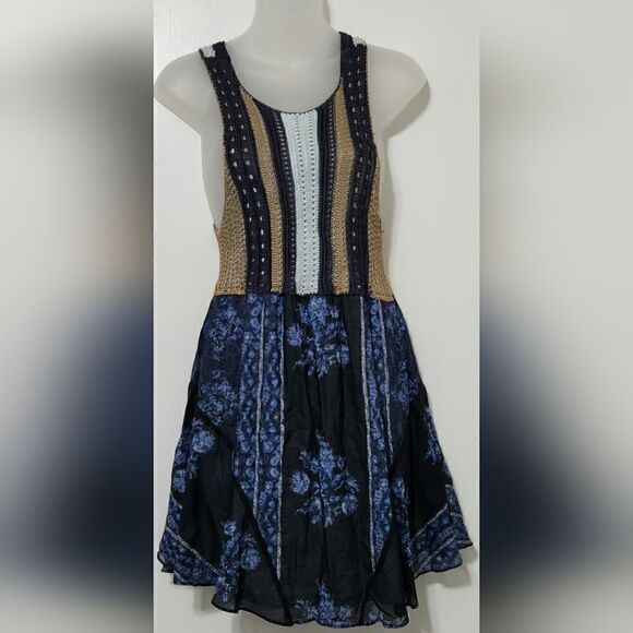 FREE PEOPLE  Katie Crochet Bandana Boho Dress size Xs - Picture 9 of 10